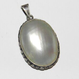 Natural Mother Of Pearl Pendant 800 Sterling Silver